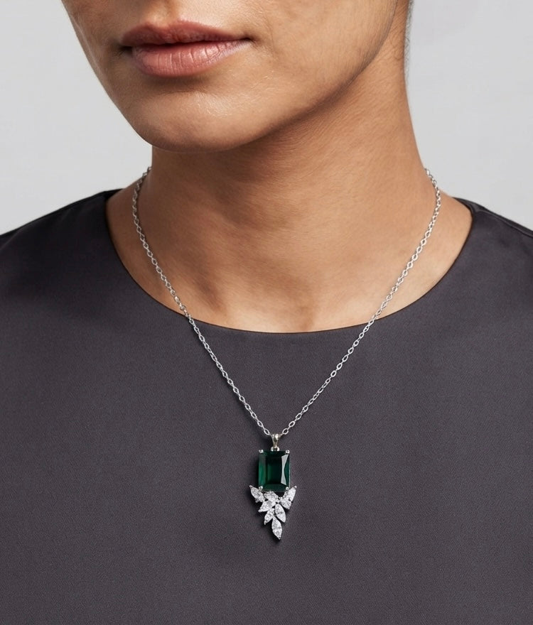 Emerald Grace Statement Pendant Necklace