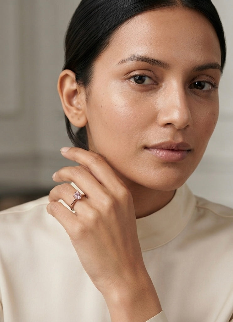 Blush Pink Solitaire Ring
