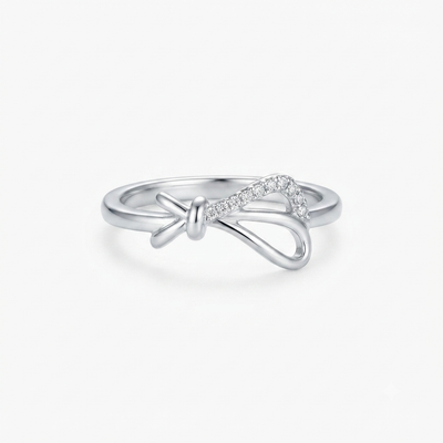 Sparkling Bow Knot Ring