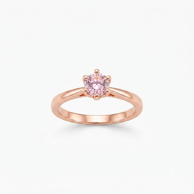 Blush Pink Solitaire Ring