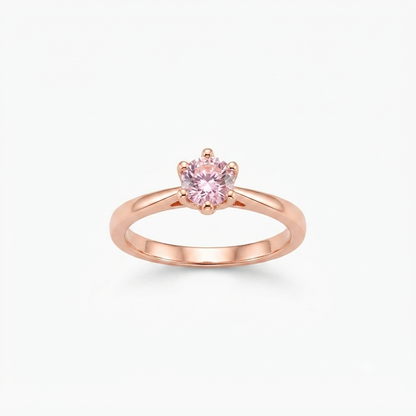 Blush Pink Solitaire Ring