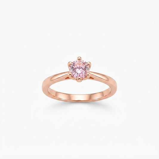 Blush Pink Solitaire Ring