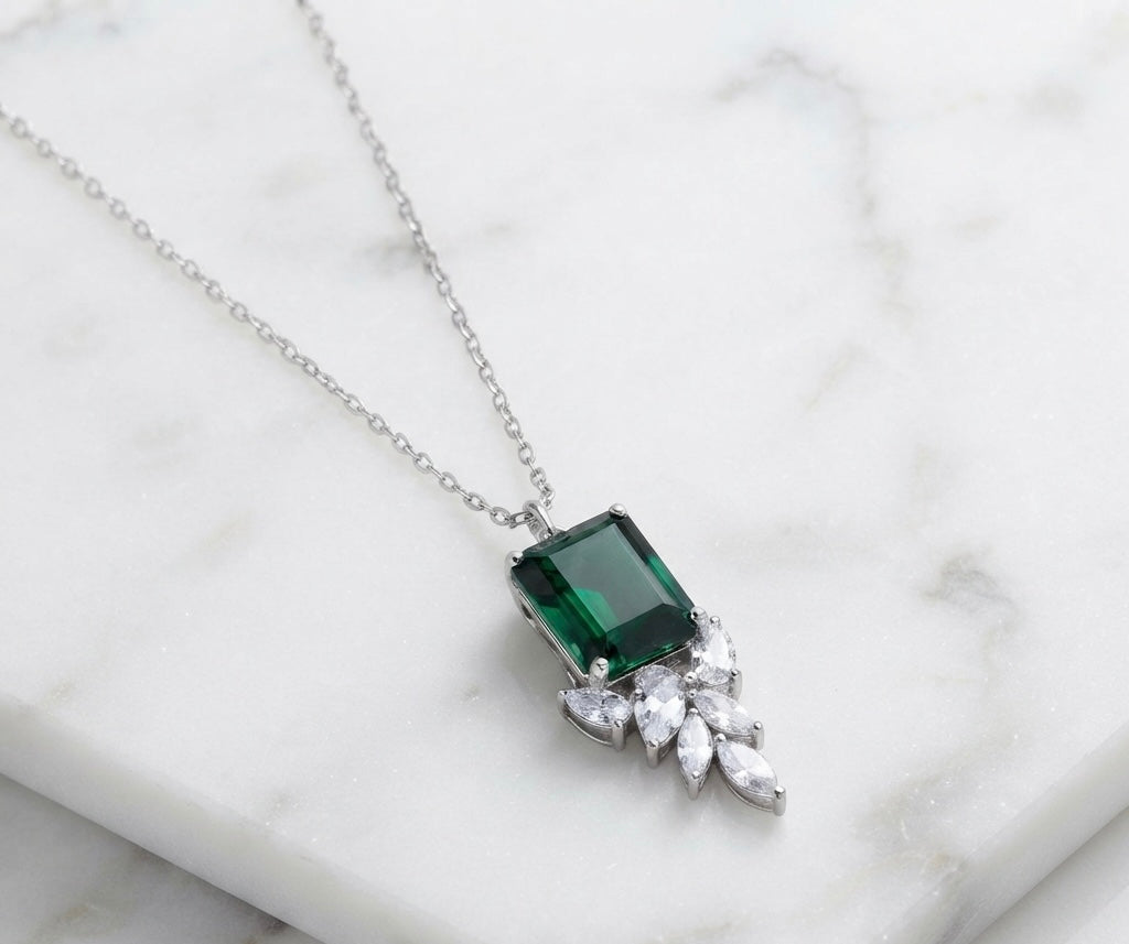 Emerald Grace Statement Pendant Necklace