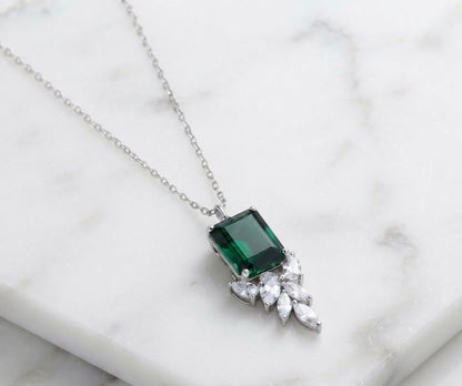 Emerald Grace Statement Pendant Necklace