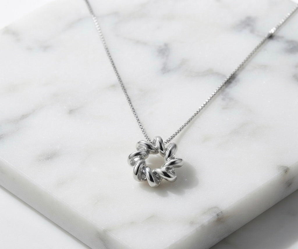 Eternal Twist Circle Pendant Necklace