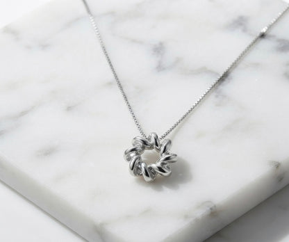 Eternal Twist Circle Pendant Necklace