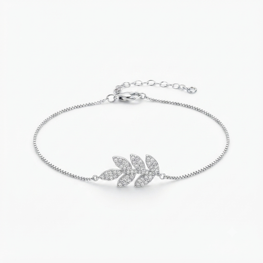 Sparkling Leaf Branch Bracelet