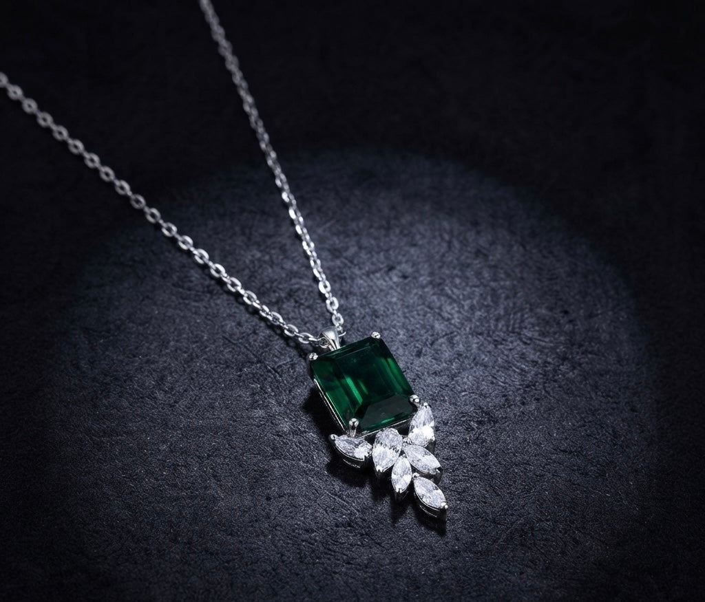 Emerald Grace Statement Pendant Necklace