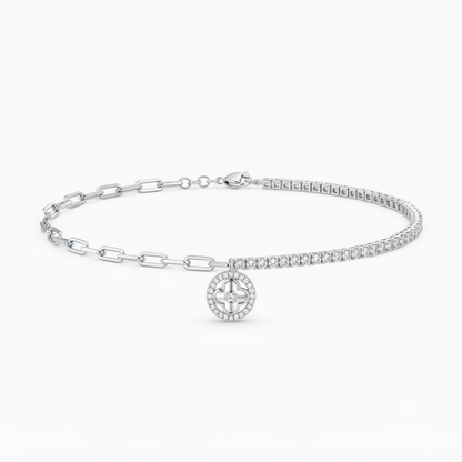 Floral Halo Tennis Bracelet