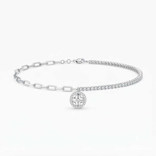 Floral Halo Tennis Bracelet