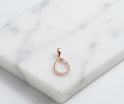 Rose Gold Teardrop Sparkle Pendant