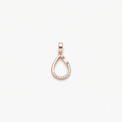 Rose Gold Teardrop Sparkle Pendant