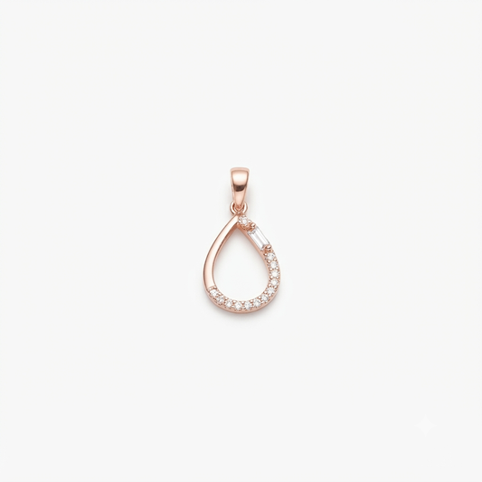 Rose Gold Teardrop Sparkle Pendant