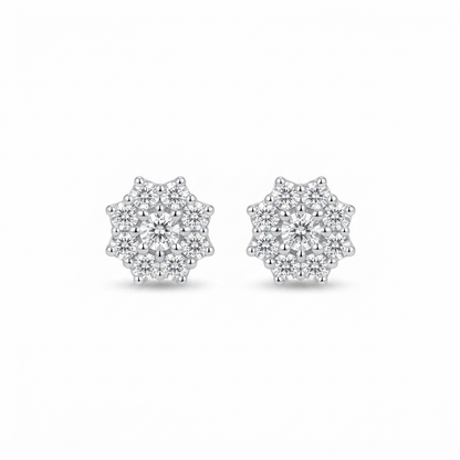 Sparkling Floral Cluster Stud Earrings