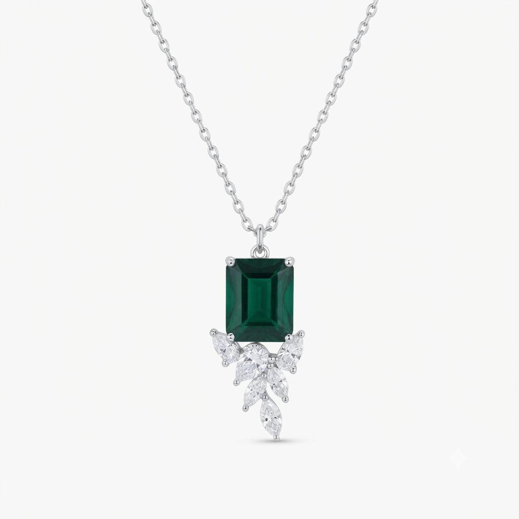 Emerald Grace Statement Pendant Necklace