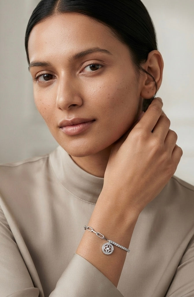 Floral Halo Tennis Bracelet