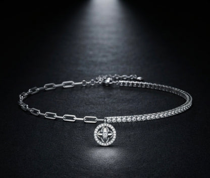 Floral Halo Tennis Bracelet