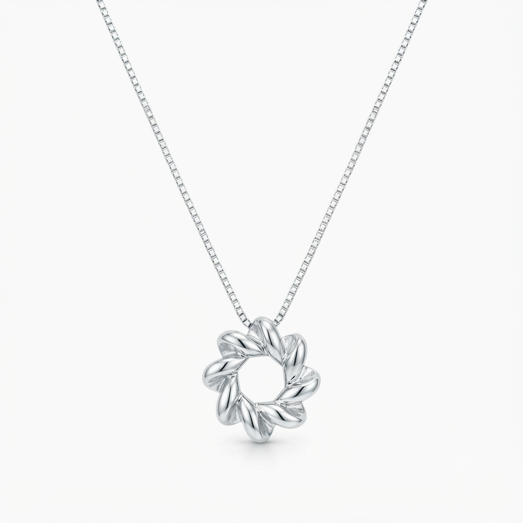Eternal Twist Circle Pendant Necklace
