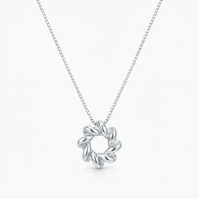 Eternal Twist Circle Pendant Necklace