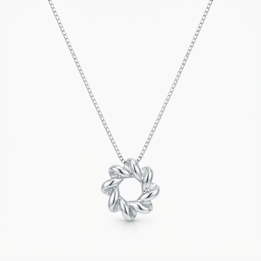 Eternal Twist Circle Pendant Necklace