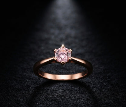 Blush Pink Solitaire Ring
