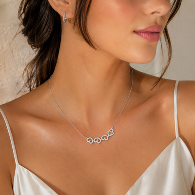 Sparkling Heart Charm Necklace