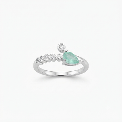 Mint Green Teardrop Sparkle Ring