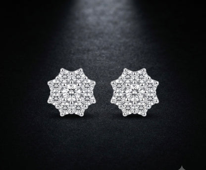 Sparkling Floral Cluster Stud Earrings